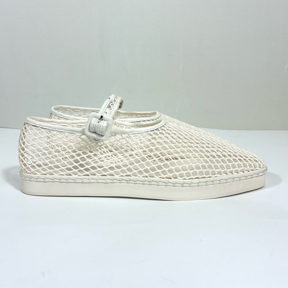 Loeffler Randall Cream Mesh Loafers - Picture 3 of 16